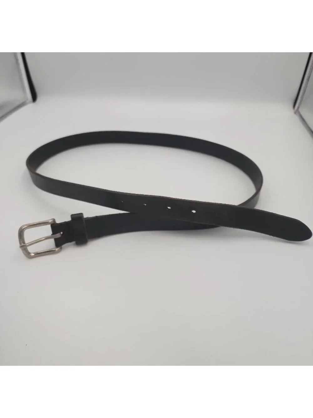 Vintage Ralph Lauren Black Leather Belt Made In USA Fits 37-40